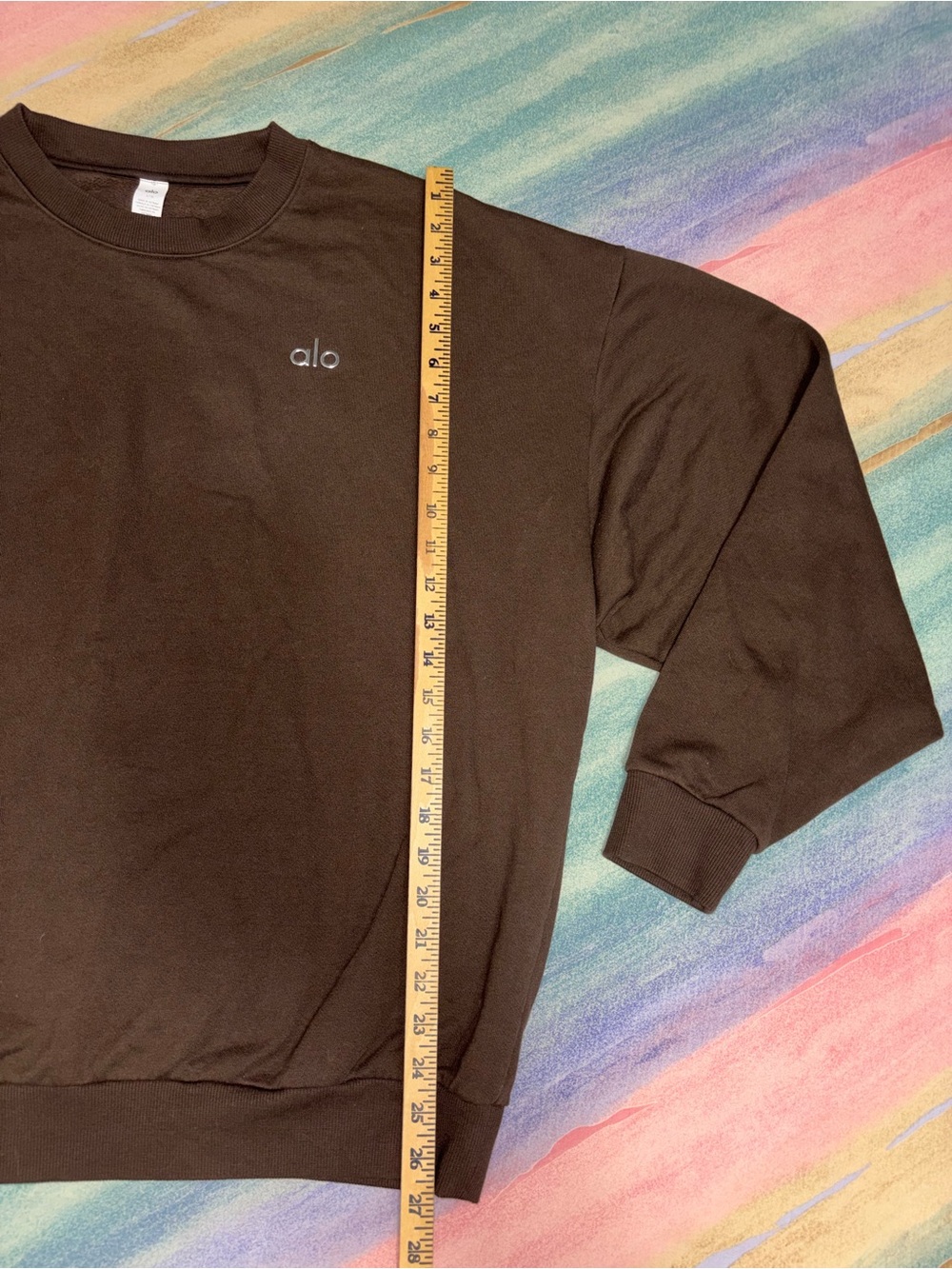 Alo Accolade Crew Neck Pullover Espresso Size L - Picture 5 of 6